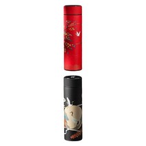 2pcs 진공 물병 LED 온도 터치 디스플레이, 22.5cmx6.5cm, 스테인레스 스틸, 레드 블랙