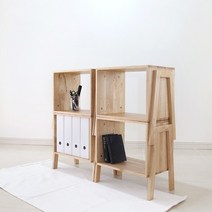 큐브 원목 사이드테이블 협탁 침대 전화대 받침대, 모듈형책장