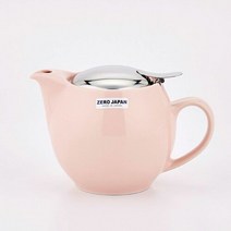 제로재팬 실용적인 도자기 라운드 티포트 450ml 핑크 차포트, 단일속성