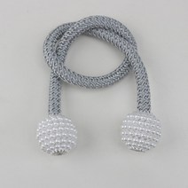 타이백 커튼 커텐 고리 핀 걸이 집게 진주 커튼 타이백 마그네틱 클립 버클 로프 행잉 볼 커튼 홀더 1 개, 08 silver_01 45-50cm