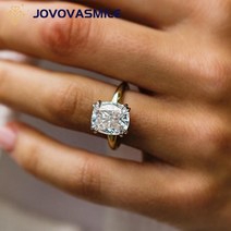 모이사나이트 프로포즈 반지 JOVOVASMILE 리버스 테이퍼 솔리테어 여성용 5 분쇄 아이스 쿠션