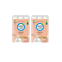 깨끗한나라 촉앤감 케어 와이드 3겹 30롤 화장지 X2팩, 개