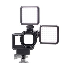 고프로 9 10 11 추가장비 케이지 LED 조명 쌍라이트 세트 gopro hero 필수 악세사리 셀카 조명 마이크 콜드슈, 1개