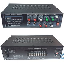 STAR PA-250C 2채널 120W 소형 앰프 방송앰프 USB FM라디오 채널별 음량조절 에코 뮤트 하이임피던스겸용 카페 매장 강의실 병원 매표소 안전교육장 전시장 모델하우스등