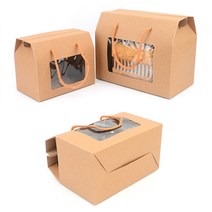 끈 손잡이 창문형 선물 박스 크라프트 선물용 상자 크래프트 투명창 기프트 케이스 포장 박스, 기본, 소