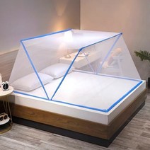 모기 덮장 접이식 침대용 모기장 모기망 꿀잠 열대야 3사이즈 [Easy to Use Foldable Mosquito Net on Beds for Summer 3 Sizes], 블루(Blue), M