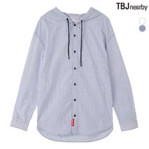 TBJ 남성 오버핏 후드 스트라이프 셔츠(T191SH200P)