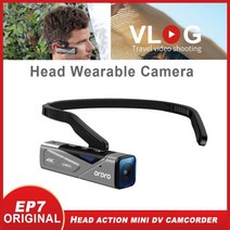 브이로그카메라 웨어러블캠 Vblog 4K 비디오 카메라 디지털 캠코더 EP7 UHD 60fps 떨림 방지 IP65 방수 Camara Filmadora Vlog 카메라, 표준, 표준