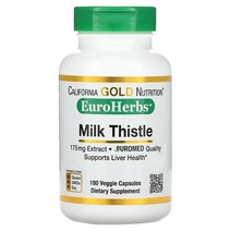 캘리포니아골드뉴트리션 CGN 밀크씨슬 175 mg 180정 베지캡슐 실리마린 유로허브