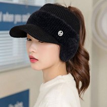 골프 겨울 모자 포니테일 귀마개 니트썬캡 4color