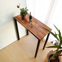 아카시아원목 홈바테이블_1000X450/원목테이블/홈바식탁/카페테이블, 블랙다리