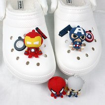 마블 어벤저스 입체 세트3pcs 토르 아이언맨 헐크 캡틴아메리카 스파이더맨 신발 악사세리 크록스 슈 비츠