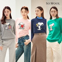 [런칭가99 900원]쏘울 삼성물산 메리노울100% 스누피 풀오버