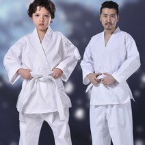 태권도 도복 바지 세트 띠 흰색 가라테 유니폼 벨트 허리 A 학생