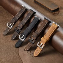 재고정리 이태리 crazy horse leather 애플워치호환 가죽스트랩, 브라운, 38-40-41mm