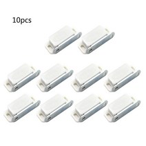 10pcs 미니 플라스틱 캐비닛 래치 도어 셔터 스토퍼 댐퍼 버퍼 홈 부엌 가구 찬장 옷장 옷장 하드웨어, 하얀색