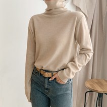 아모르데이 여성용 캐시 울 폴라 니트