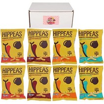 미국 나쵸 HIPPEAS 병아리콩 퍼프 4가지 맛의 버라이어티 팩 화이트 체다 BBQ 스리라차 나초 각 2개 총 8개, Variety_1 Ounce Pack of 8