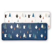 큐스토어 니드코 마리함 북유럽풍 주방 싱크대 양면 쿠션 발매트 쿠션매트, 양면 (베이지+네이비)