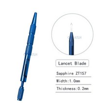 속눈썹테이프 팔꿈치 스트레이트 더블 란셋 블레이드 투명 각막칼, ZT157 1.0mm