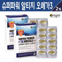 오리진 수퍼 파워 알티지 오메가3 비타민D 고함량 EPA DHA 3세대 흡수율 높은 rTg 오메가 엔초비 멸치 정제어유 캡슐 혈행개선 뼈 건강 영양제, 오리진 수퍼파워 알티지 오메가3 캡슐 30C, 2개