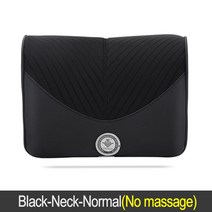 자동차 전기 마사지 머리 받침 목 베개 통기성 메쉬 + 가죽 범용 좌석 요추 보호, 08 Black-Neck-Normal