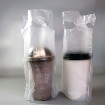 포장랜드 비닐 컵 커피 캐리어 (1구 2구) 200개입, 1개, 500ml