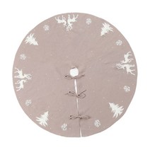 크리스마스 트리 스커트 3D 니트 엘크 크리스마스 트리 스커트 장식 파티 휴일 장식, 베이지