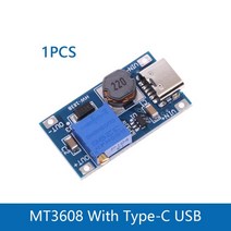 아두이노키트 프로그래밍 전자 아두이노 모듈 부품 mt3608 sx1308 dc-dc 스텝 업 컨버터 부스터 전원 공급 장치 모듈 부스트 마이크로 type-c usb 최대 출력, type-c로