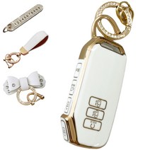 루루형제 기아 차 키케이스 스마트 자동차 K3 K5 K7 K8 K9 스포티지 쏘렌토 니로 레이 셀토스 카니발 키커버 키홀더 키링, 키케이스+번호키링+가죽리본키링+가죽스트랩, AK-06, 크림화이트