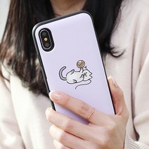 아이폰12 12프로 냥이의하루 카드 도어 범퍼 케이스 TPU 고양이 마그네틱 교통카드