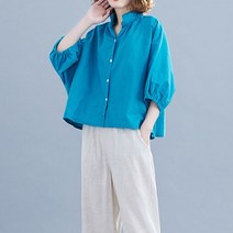 가바바 여성 린넨 셔츠 와이드한 가오리핏 데일리 여름 린넨 셔츠 G37909
