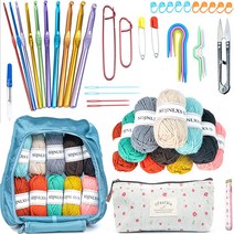 [하트데코] 50Pcs 코바늘공구세트 코바늘실, 한 세트