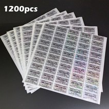 1+1 다꾸 탑꾸 노트북 캐리어 꾸미기 감성 스티커 바코드 홀로그램 보안 레이블이 있는 3x1.5cm 변조 방지 홀로그램 고유 일련 번호가 있는 정품 보증 씰, 1200
