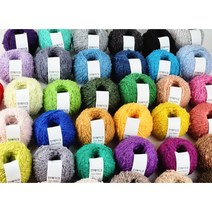 곱슬이 특수사 부클실 루프실 링구사 인형머리실 위빙실 부클사 뽀글이실 뜨개실 브랜드 얀스케치, 3468. 옐로우그린