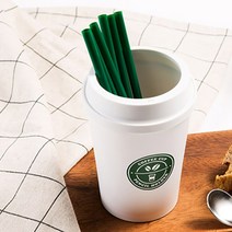 카페용품 빨대꽂이 디스펜서 스트로우 커피스틱, 블랙_화이트, 1개