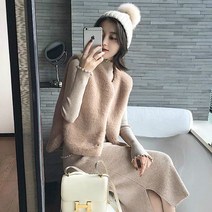 여성 밍크 조끼 숏 봄 가을 겨울 보온 슬림핏 무지 브이넥 민소매 가디건 퍼 베스트 상의 mink vest women JX1498