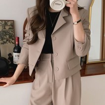 디작소 여성 봄 가을 네바 라인 쓰리버튼 자켓 재킷