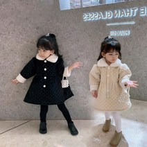 퀼팅 벨벳 원피스 유아 아동