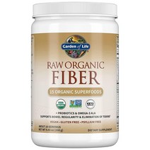 Garden of Life 섬유 생 파우더 30회분 15가지 슈퍼푸드 프로바이오틱스 오메가3 ALA 용해성 4g 규칙적인 불용성 5g 실리움 프리, 10인분(1팩)