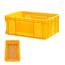 플라스틱 플라바구니 운반상자6호 운반상자 대형바구니 바구니 운반바구니 농산물상자 2개 플라운반상자 사각 6호 식품 플라사각 상자 농산물 운반 W6B3AE4 외 4가지 옵션, 상자6호(노란)2개, 본상품선택