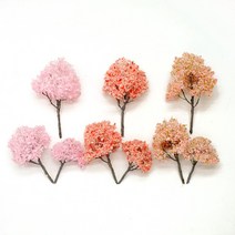 포레스 솜사탕 벚꽃나무 모형 디오라마 미니어처 미니피규어 건축모형재료, 핑크, 6cm(1개)