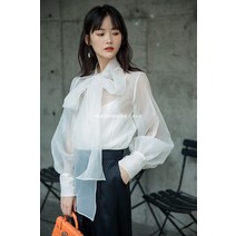 태연 면접 레이스 슬림 쉬폰 류이서 이시영 쉬폰 왕리본 블라우스 여성 설인아 력셔리 핑크