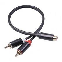 0.3m Audio Cable Gold Plated Plug Anti-interference RCA Female to Dual Male Stereo Splitter Cord for, 01 CHINA, 01 Black