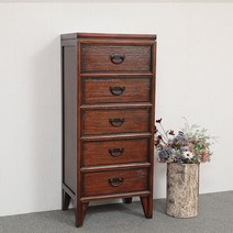 옛마루고가구 원목 홀쭉이 5단스 서랍장 수납장 원목가구