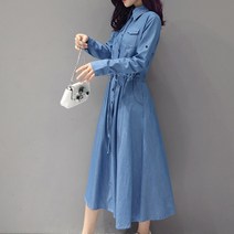 해지데님소재 반팔 여름청원피스 하늘비즈 A8 C413J500