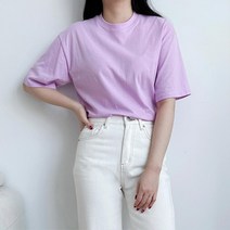 여성 베이직 기본 이너 반팔티셔츠 u넥 패션 크루넥 이너티셔츠 여행룩 코디 캠핑룩