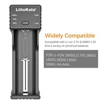 18650 충전기 LiitoKala Lii-100C 21700 충전식 배터리 3.7V 18350 26650 1.2V AA AAA Ni-MH C 2A 빠른 충전 USB 출력