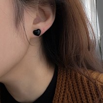 블랙 러브 3사이즈 하트 자석 귀찌 귀안뚫는 귀걸이