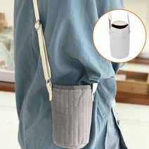 다데 보온 보냉 미니 물통 텀블러 백 에코백 파우치 가방, 화아트